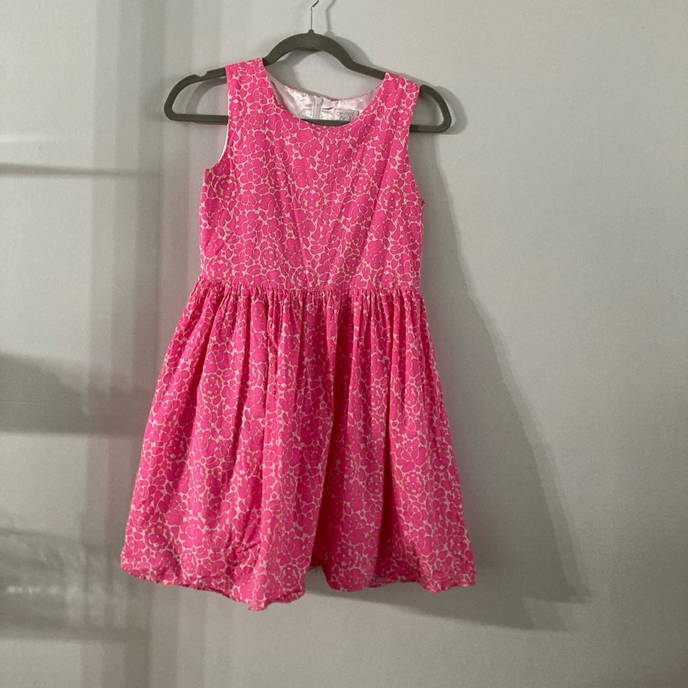 Hot pink and white summer dress